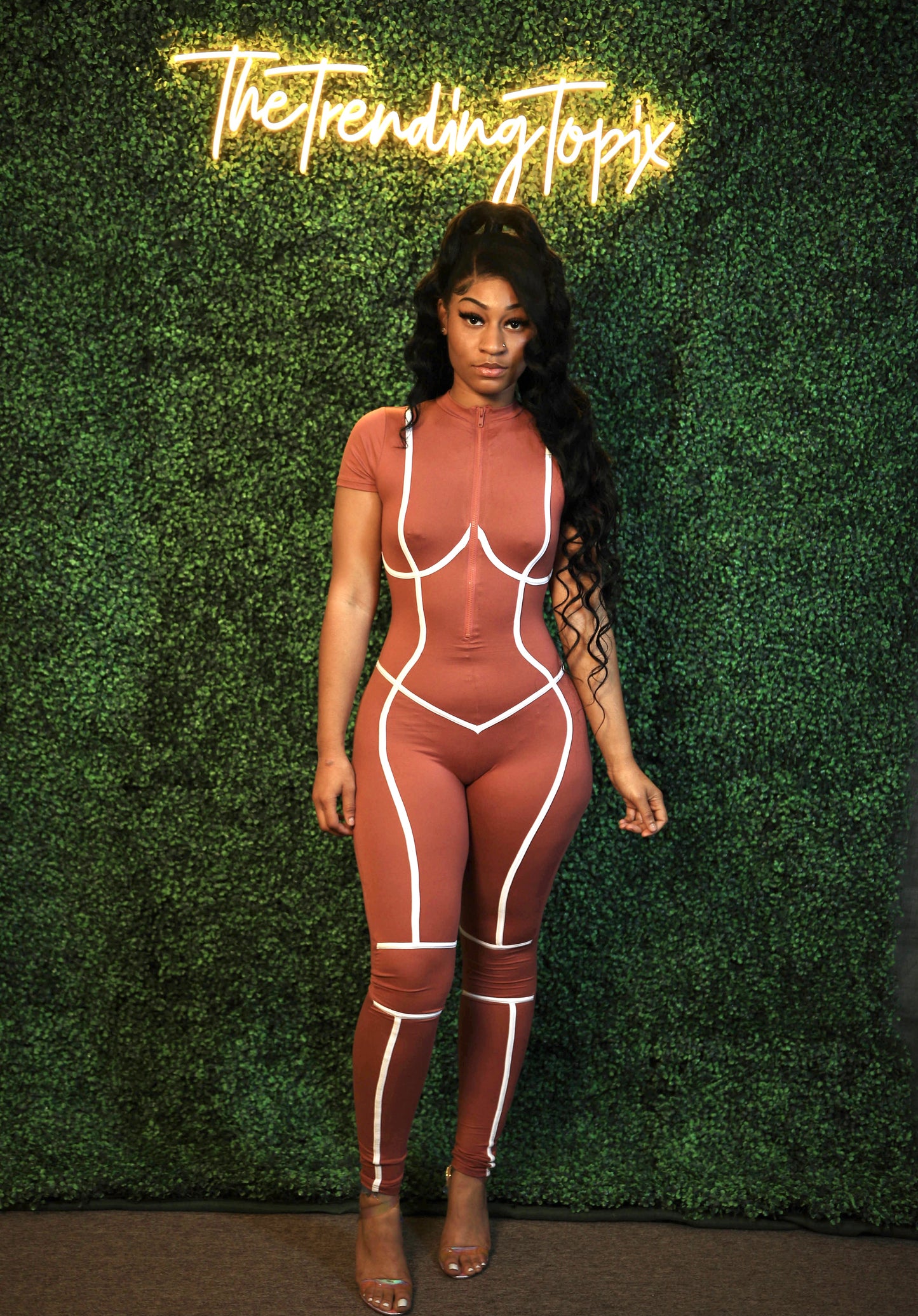 Trending Zipper Burgundy Jumpsuit