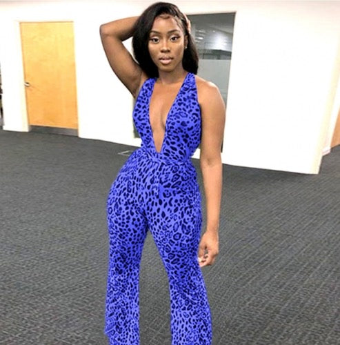 Trending Backless Cheetah Printed Jumpsuit