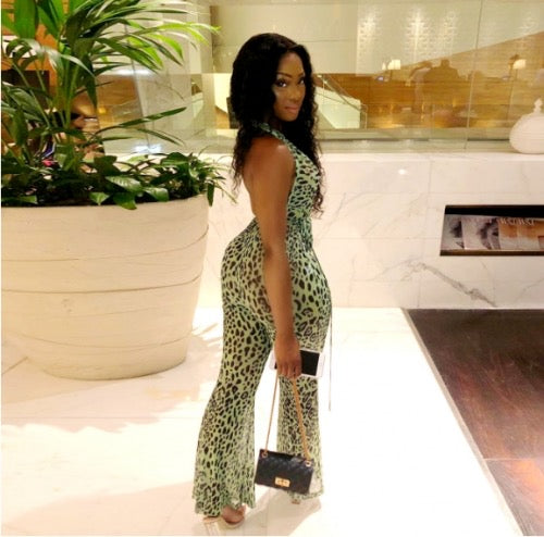 Trending Backless Cheetah Printed Jumpsuit