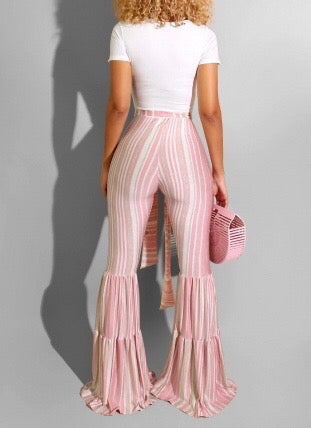 Trending Striped High Waist Long Flare Pants