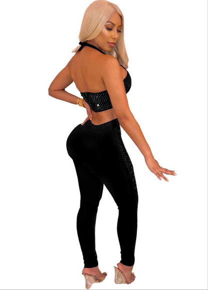Rhinestone pants set